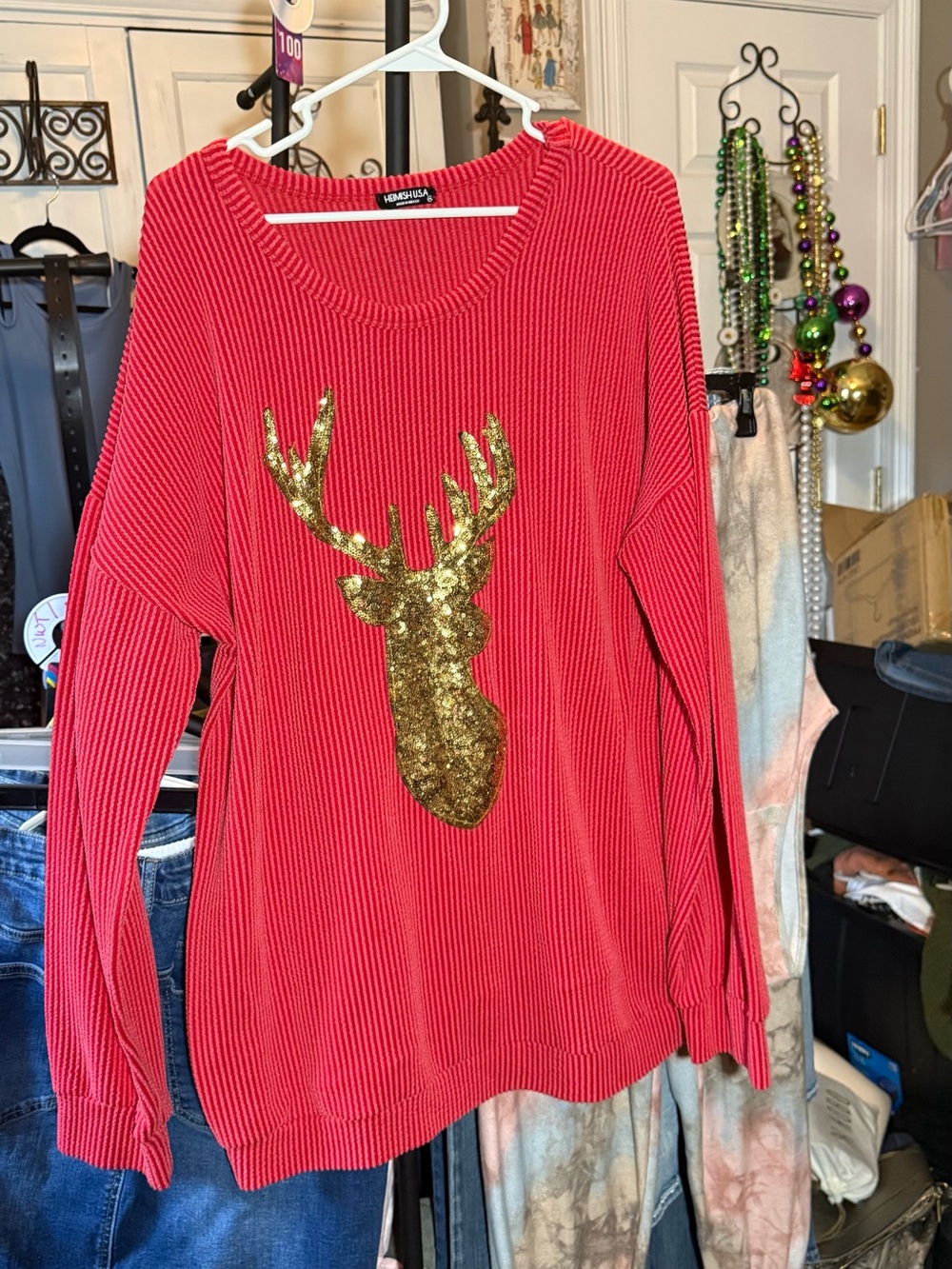 HEIMISH U.S.A Red Ribbed Top